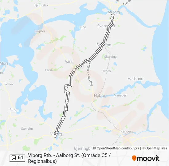61 bus Linjekort
