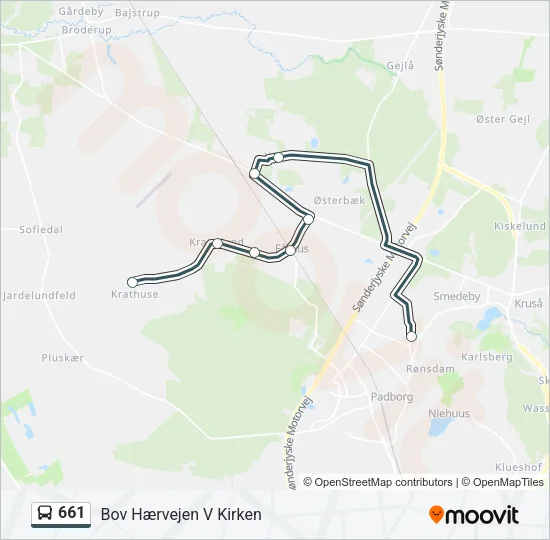 661 Bus Line Map