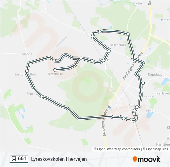 661 Bus Line Map