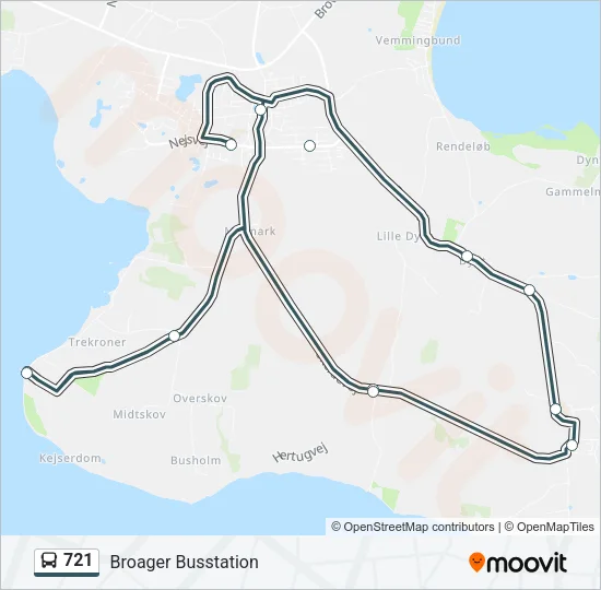721 Bus Line Map