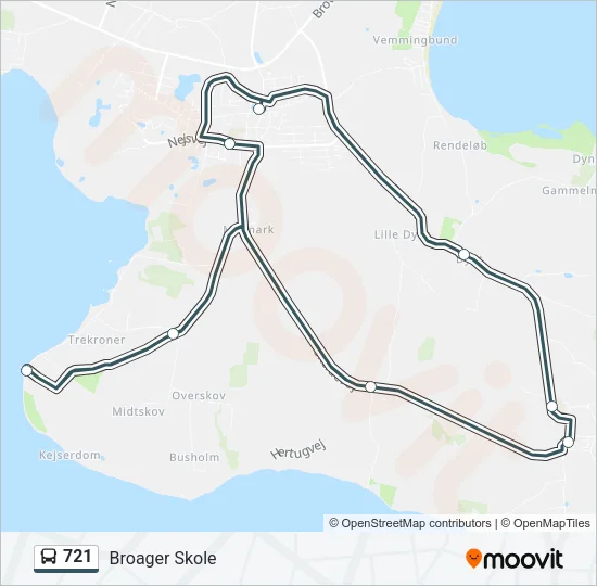 721 Bus Line Map