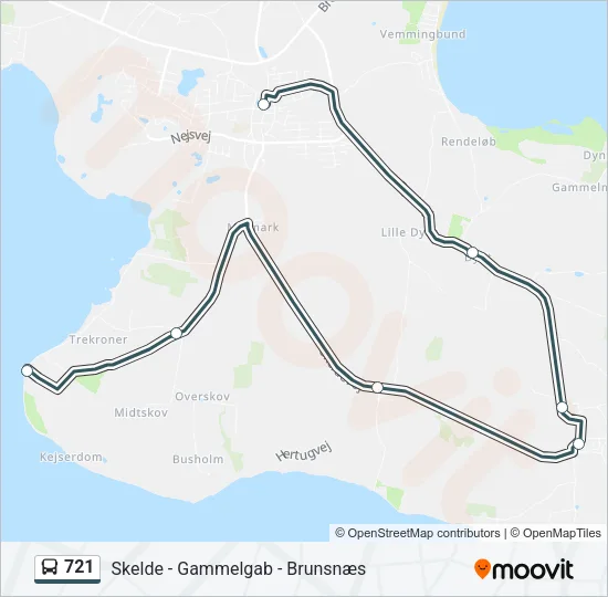 721 Bus Line Map