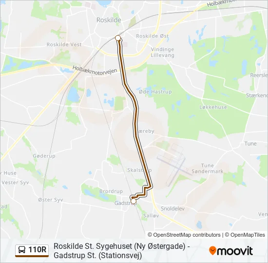 110R bus Linjekort