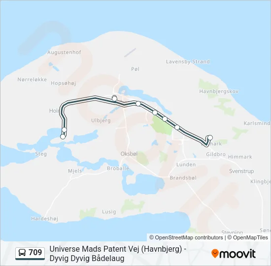709 Bus Line Map