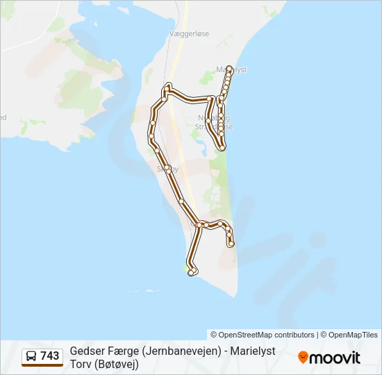 743 Bus Line Map
