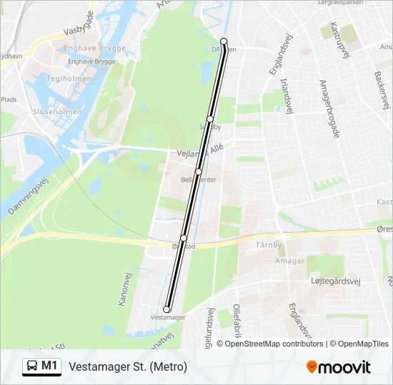 M1 Bus Line Map