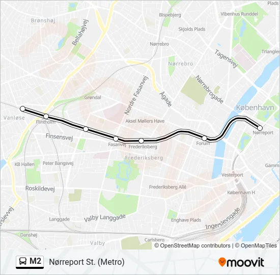 M2 Bus Line Map