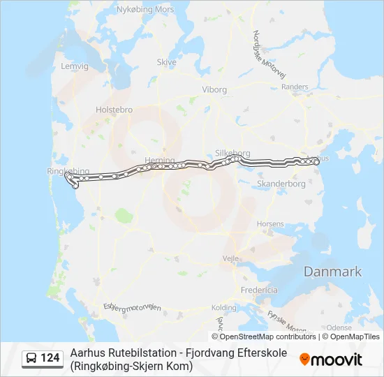 124 bus Linjekort