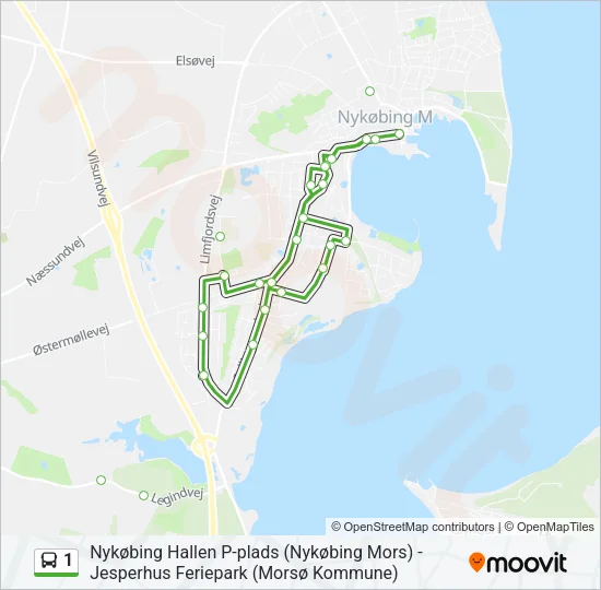 1 Bus Line Map