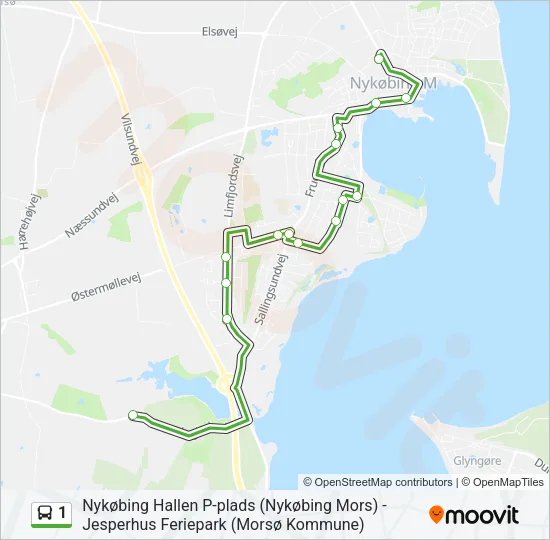 1 Bus Line Map