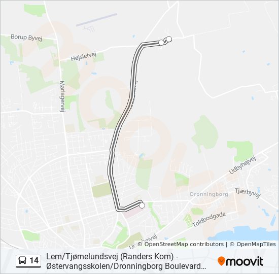 14 bus Line Map