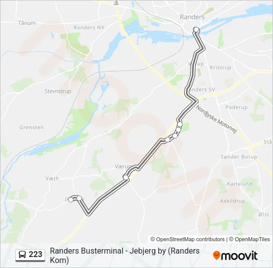 223 Bus Line Map
