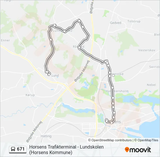 671 Bus Line Map