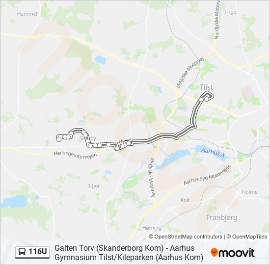 116U bus Line Map