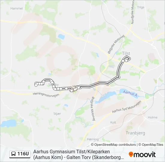 116U Bus Line Map