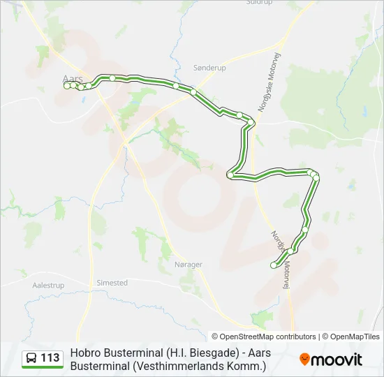113 Bus Line Map