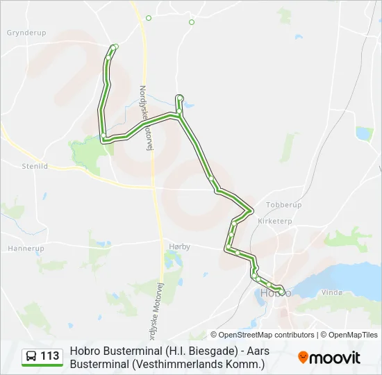 113 Bus Line Map