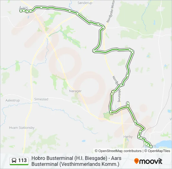 113 Bus Line Map