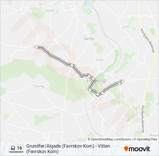 16 Bus Line Map