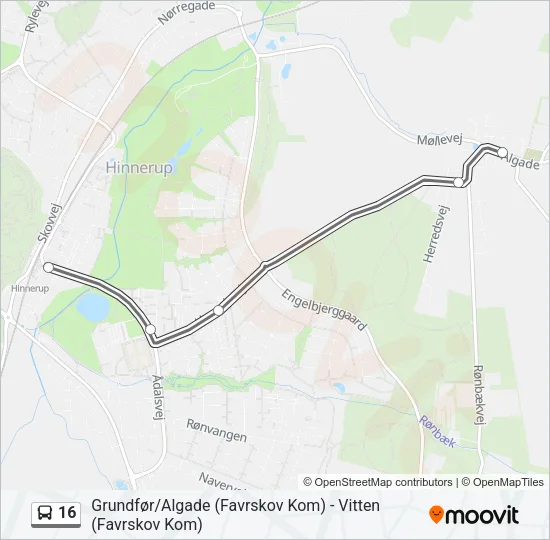 16 Bus Line Map