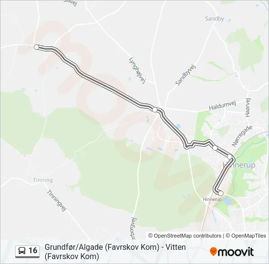 16 Bus Line Map