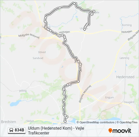 834B Bus Line Map
