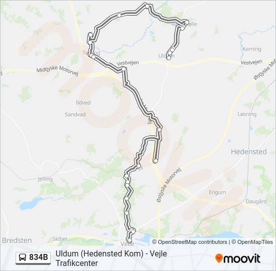 834B Bus Line Map