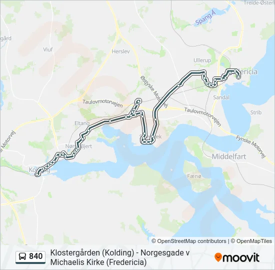 840 Bus Line Map