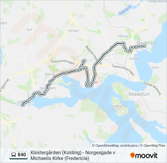 840 Bus Line Map