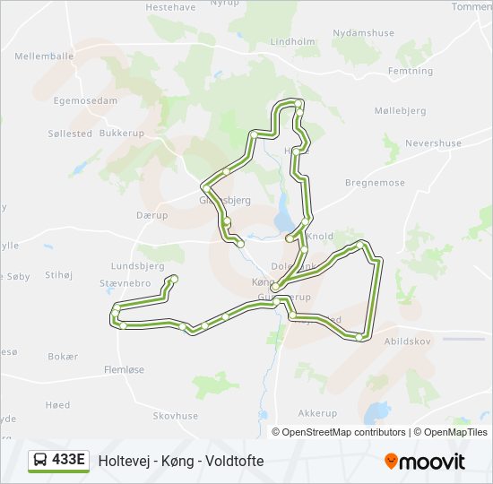 433E Bus Line Map