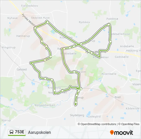 753E Bus Line Map