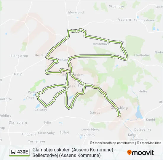 430E Bus Line Map