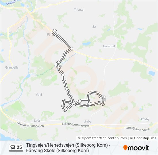 25 bus Line Map