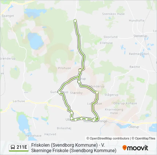 211E Bus Line Map