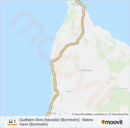 1 bus Line Map