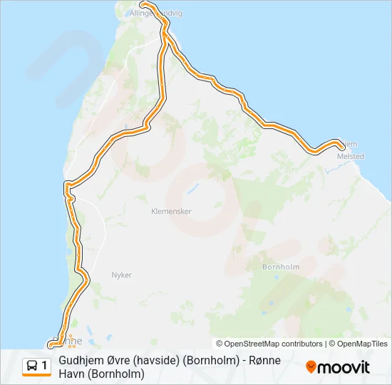 1 Bus Line Map
