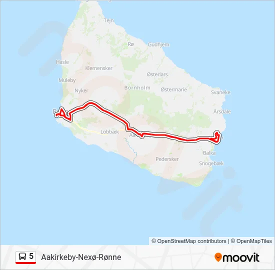 5 bus Linjekort