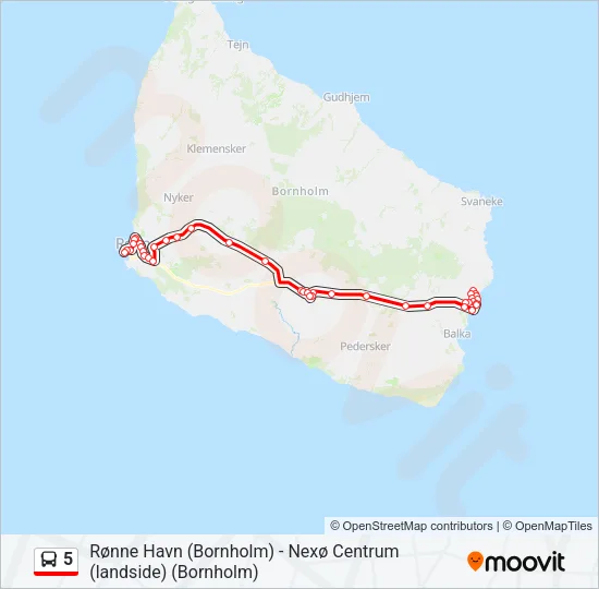 5 Bus Line Map
