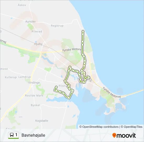 1 Bus Line Map