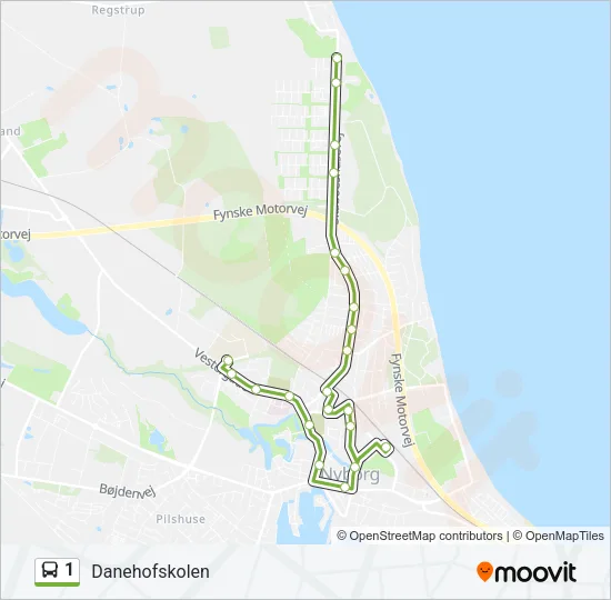 1 bus Linjekort