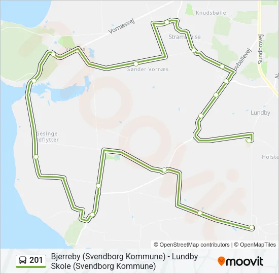 201 Bus Line Map