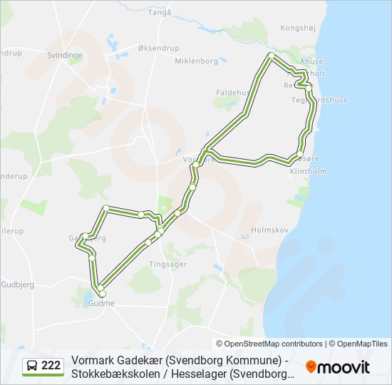 222 bus Line Map