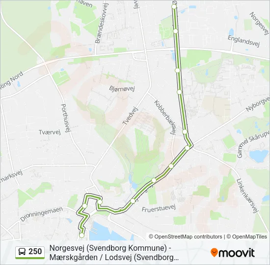 250 Bus Line Map