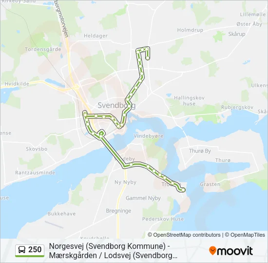 250 Bus Line Map