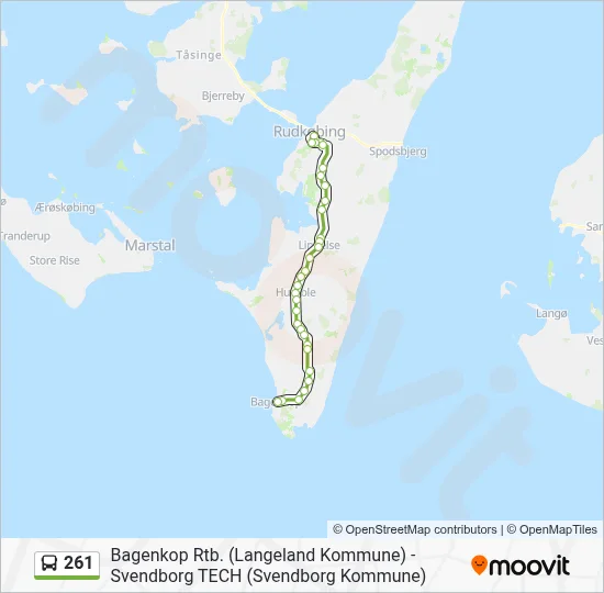 261 bus Linjekort