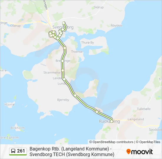 261 bus Linjekort