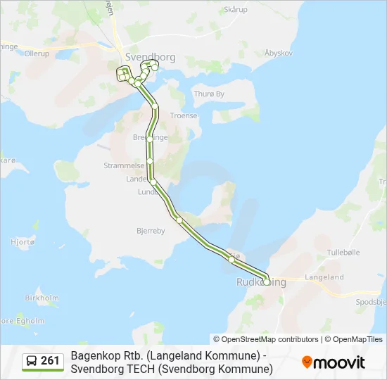 261 bus Linjekort
