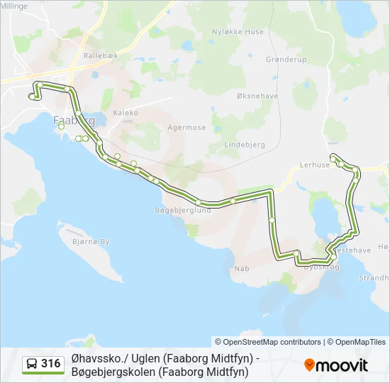 316 Bus Line Map