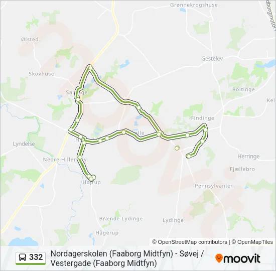 332 Bus Line Map