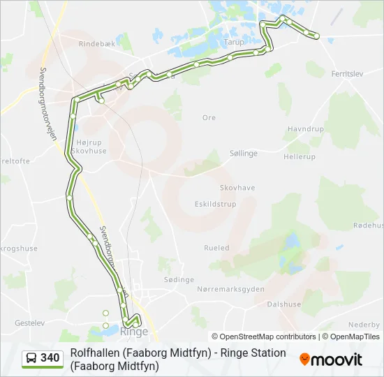 340 Bus Line Map